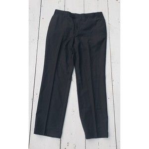 Trussini Men 46 EU 54 NEW Black 100% Wool Dress Pants Rolled Cuff
